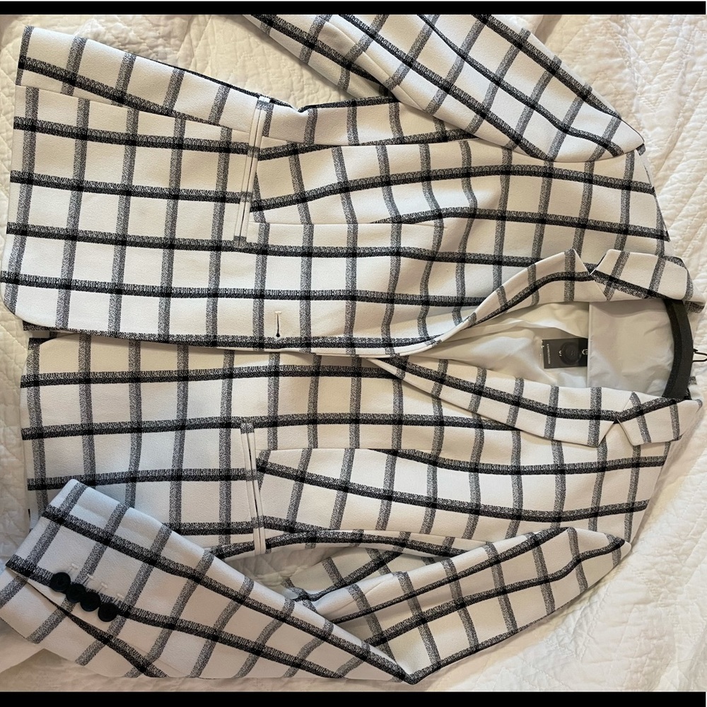 Black and white blazer